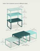 SONGMICS Cabinet Organizer Shelf, Set of 3 Kitchen Counter Shelves, Kitchen Storage, Spice Rack, Stackable, Expandable, Green UKCS220C01 by CozyNest Decor