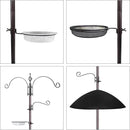 Bird Feeder,91in 4 Hook Bird Feeder Pole with Squirrel Baffle,Bath and Mesh Tray,Steel Multi-Feeder Kit Stand for Attracting Wild Birds, Easy Assembly for Courtyards (Weld, Black 91IN) by GreenHaven Gardens