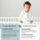 Tealbee DREAMSUIT: Toddler Sleep Sack with Feet 2T 3T - 0.8 TOG Lightweight Baby Wearable Blanket for Walkers - Rayon Made from Bamboo, Organic Cotton Sleeping Bag - Croissant by TinyTreasures Baby Boutique