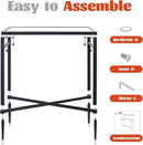 Black End Table, Rectangle Side Table with Mirrored Top, Modern Metal End Table, Small Narrow Side Table for Living Room, Balcony, 22" L x 12.4" W x 24" D by CozyNest Decor