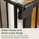 Cumbor 2 Pack 29.7-46" Baby Gate for Stairs, Mom's Choice Awards Winner-Auto Close Dog Gate for doorways, Easy Install Pressure Mounted Pet Gates indoor, Easy Walk Thru Wide Safety Gate for Dog, Black by TinyTreasures Baby Boutique