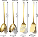 Homquen Gold Kitchen Utensils Set 4pcs, Titanium Gold Plating Stainless Steel Cooking Utensils Set, Kitchen Tools Spatulas Set, Cooking Spoons, Home Essentials Kitchen Gadgets Accessories by CozyNest Decor