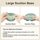 Silicone Baby Feeding Set | Baby Led Weaning Supplies Includes Suction Bowls and Divided Plates, Adjustable Bib, Baby Utensils Spoons and Forks,Cup | Baby Feeding Essentials (Light Green) by TinyTreasures Baby Boutique