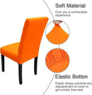 JQinHome Dining Chair Slipcover, High Stretch Removable Washable Chair Seat Protector Cover Set of 6,Chair Covers for Halloween Dining Room, Kitchen,Home Party,Wedding Ceremony(Orange, 6PC) by CozyNest Decor