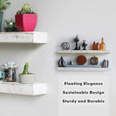 Urban Legacy Reclaimed Barnwood Planks | Floating Shelves for Wall w/Flush Mount Shelf Bracket Set Included | Set of 2 (White Wash, 24"x 4.5"x 2") by CozyNest Decor