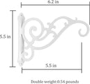 YOYOSO Sunshine Iron Hanging Planter Bracket, 2 Pcs 6-Inch Wall Hooks for Hanging Birds Feeders, Latern, Wind Chimes, Coat, Decorative Indoor Outdoor (Screws Included, White) by GreenHaven Gardens