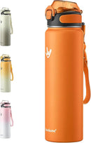 Enerbone 32 oz Insulated Water Bottle, Stainless Steel Bottle with Carrying Strap, Double-Wall Vacuum Insulation Design, Leakproof Sports Bottle with Straw, Keep Drinks Cold or Hot for Hours by CozyNest Decor