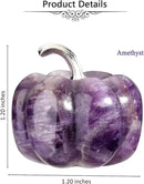 Jovivi Amethyst Crystal Pumpkin Figurine, 1.2" Mini Carved Gemstone Pumpkin Statue Decor Healing Stones Decorative Ornaments for Fall Harvest Thanksgiving Halloween Decorations Home Decor by CozyNest Decor