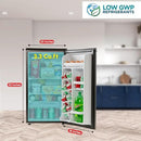 E-Star 3.3 Cu Ft Mini Fridge without Freezer - AUTO DEFROST, Reversible Single Door, Glass Shelf Refrigerator - A Space-Saving Marvel for Your Bedroom, Dorm, and Office by CozyNest Decor