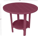 Phat Tommy Round Poly Resin Outdoor Patio Dining Table, All Weather Poly Patio Outdoor Furniture, Dark Red by GreenHaven Gardens