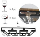 Wine Glass Rack - Under Cabinet Stemware Wine Glass Holder Glasses Storage Hanger Metal Hanging Organizer for Bar Kitchen 3 Rows Black by CozyNest Decor
