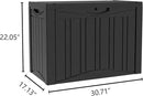 45 Gallon Double-Wall Resin Deck Box - Lockable Waterproof Outdoor Storage Box, 515lbs Capacity & Doubles as Seating for Patio Furniture - Garden Tools, Pool Accessories (Black) by CozyNest Decor