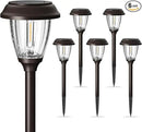 XMCOSY+ Solar Lights Outdoor 10/25 LM LED with 2 Lighting Modes, Solar Garden Lights Glass and Metal, IP65 Waterproof Solar Powered for Yard Pathway Walkway Driveway Patio (6 Pack, Warm White) by GreenHaven Gardens