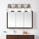 BONLICHT 4-Light Bathroom Vanity Light Fixture Brushed Nickel Industrial Wall Sconce Lighting with Hammered Glass Shade for Living Room Bedroom Hallway Porch Workshop Dressing Table by CozyNest Decor