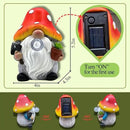 Solar Mushroom Gnomes Garden Statues Outdoor Decor with Night Glow,Cute Fairy Garden Statues for Yard,Pathway,Lawn Art Ornamen,Spring,Easter,Birthday Christmas Women Mom Gift Idea (Red) by CozyNest Decor