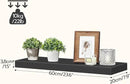 HOOBRO Floating Shelves for Wall, Wall Mounted Shelf Set of 2, 23.6" Hanging Shelf with Invisible Brackets, for Wall in Bathroom, Bedroom, Toilet, Kitchen, Living Room, Office, Black BK60BJ01 by CozyNest Decor