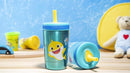 Zak Designs Baby Shark Kelso Tumbler Set, Leak-Proof Screw-On Lid with Straw, Bundle for Kids Includes Plastic and Stainless Steel Cups with Bonus Sipper (3pc Set, Non-BPA)15 fl oz. by TinyTreasures Baby Boutique