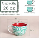 DOWAN Coffee Mugs Set of 4, 24 oz Large Coffee Mugs, Jumbo Soup Mugs With Handles, Ceramic Coffee Cups for Coffee Cereal Latte for Men Women, Housewarming Wedding Gift, Vibrant Colors by CozyNest Decor
