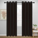 Easy-Going Blackout Curtains for Bedroom, Solid Thermal Insulated Grommet and Noise Reduction Window Drapes, Room Darkening Curtains for Living Room, 2 Panels (52x84 in,Dark Brown) by CozyNest Decor
