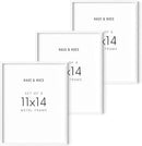 HAUS, HUES 11x14 Picture Frame Set of 3-White Frames, 11x14 White Frames, 14x11 White Frames, Picture Frame To Display 11x14 Frames White Picture Frames White Frames 11x14in(White Aluminum Frames) by CozyNest Decor