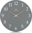 Lafocuse 12 Inch Silent Grey Wall Clock Battery Operated for Living Room Decor, Simple Minimalist Wooden Wall Clock for Kitchen Bedroom Office by CozyNest Decor