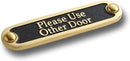 Please Use Other Door Brass Door Sign. Traditional Style Home Décor Wall Plaque Handmade By The Metal Foundry UK. by CozyNest Decor