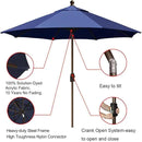 EliteShade USA 10-Year-Non-Fading 9Ft Market Umbrella Patio Umbrella Outdoor Table Umbrella with Ventilation, Navy Blue by GreenHaven Gardens