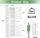 Tall Narrow Storage Cabinet 66.93" H Tall Bathroom Cabinets Metal Pantry Cabinet, 4 Adjustable Shelves for Kitchen, Home Office, Living Room, Dinning Room (16 inches Wide White) by CozyNest Decor