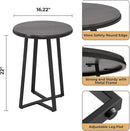 Round End Table, Small Side Table Grey Color MDF Top, Metal Frame Black, Tall End Side Table for Bed Room, Coffee Tea End Table for Living Room(Round Grey) by CozyNest Decor