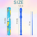 Soprano Recorder Instrument for Kids Beginners Student German Fingering C Key Recorder Instrument 3 Piece with Cleaning Rod and Bag Fingering Chart(Blue) by TinyTreasures Baby Boutique