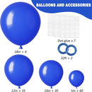 RUBFAC 129pcs Royal Blue Balloons Different Sizes 18 12 10 5 Inch, Blue Balloon Arch Kit Garland for Birthday Party Graduation Baby Shower Baseball Nautical Party Decoration by TinyTreasures Baby Boutique