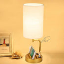 Dreamholder Touch Control USB Table Lamp, Upgraded 3-Way Dimmable Bedside Desk Lamp with USB C & A Charging Ports and AC Outlet, Nightstand Lamp for Bedroom, Dimmable Bulb Included, Gold by CozyNest Decor