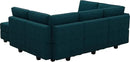 Belffin Modular Sectional Sleeper Sofa Couch with Storage Ottoman Convertible Sectional Couches for Living Room Terry Reversible Chaise. Peacock Blue Sofa by CozyNest Decor