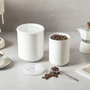 Food Storage Containers with Airtight Lids: Ceramic Canister Sets for Kitchen Countertop - Porcelain Jar for Coffee Tea Flour Sugar Rice Cookies Candy - White (23+42 oz) by CozyNest Decor