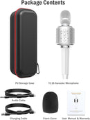 Wireless Bluetooth Karaoke Microphone, Built-in Loud Speaker for 10H Playback, Add Reverb/Duet Mode/Earbuds Monitoring, Portable Karaoke Machine for Entertainment & Singing Practice (White) by TinyTreasures Baby Boutique