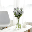 Silver Fake Roses Artificial Flowers - 10 Pcs Fake Artificial Roses Silk Flowers with Stems for Home Wedding Hotel Office Centerpiece Decor by CozyNest Decor