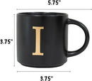 COLLECTIVE HOME - Monogram Ceramic Mugs, 15 oz Golden Initial Black Coffee Cups, Elegant Alphabet Tea Mugs, Elegant Personalized Mug with Gift Box, Unique Mug with Double Side Capital Lette (I) by CozyNest Decor