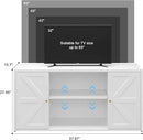 Farmhouse - Style 65 - inch Metal TV Stand: Entertainment Center with Locker, Barn - Style Doors, Adjustable Partition. Medieval Modern Media Console Table for Living Room & Bedroom (White) by CozyNest Decor