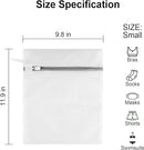Small Honeycomb Lingerie Bags with Hanging Loop- MDSXO 3 Pack Mesh Laundry Bags for Washing Delicates, White Wash Bags for Socks, Bra, Mask, Baby Clothes 10 * 12 inch [3 Pack] by TinyTreasures Baby Boutique
