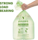 SUPERBIO 13 Gallon Compostable Kitchen Waste Bags, 50 Count, 1 Pack, Flat top Food Scrap bags, Certified by BPI and OK compost INDUSTRIAL, 49.2L, 0.87 Mil by GreenHaven Gardens