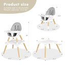 Gofirst 6 in 1 Baby High Chair,Convertible Wooden High Chairs for Babies and Toddlers,Infant Dining Booster Seat,Building Block Table/Baby Highchair 4-Position Removable Baby Feeding Chair by TinyTreasures Baby Boutique