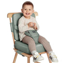 HOMEAL Booster Seat for Dining Table for Toddler Kid Baby, Adjustable Kids Breathable Booster Seat for Kitchen with Backrest and Adjustable Straps, Sage by TinyTreasures Baby Boutique