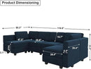 Belffin Modular Reversible Sectional Sofa U Shaped Couch with Storage Seat with Chaise Velvet Blue… by CozyNest Decor