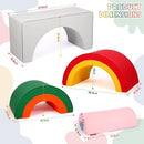Asweets 4 in 1 Rainbow Foam Climbing Blocks for Toddlers, Indoor Soft Climb and Crawl Play Climbing Toys for Creativity & Imagination, Recognize Color by TinyTreasures Baby Boutique
