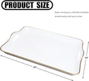 Spsyrine White Decorative Serving Tray with Handles, Elegant Plastic Coffee Table Tray for Ottoman, Living Room, Home Decor by CozyNest Decor