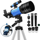 ESAKO Telescope for Kids & Beginners, 70mm Aperture Portable Telescopes with 3 Eyepieces, Height Adjustable Tripod & Phone Adapter & Remote Control by TinyTreasures Baby Boutique