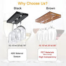 4 Pcs Wine Glass Holder Under Cabinet,Plastic Stemware Rack Punch-free Hanger Under Counter for Bar,Kitchen and Restaurant(Brown) by CozyNest Decor