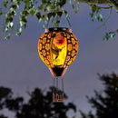 DREAMSOUL Hummingbird Hot Air Balloon Solar Lantern, Metal & Glass Flickering Flame Light Solar Lantern, Hanging Waterproof Solar Lanterns Outdoor for Garden Patio Tree Decoration Christmas Gifts by GreenHaven Gardens