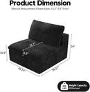 Ottoman, Modular Sectional Sofa,Cushion Covers Removable, Minimalist Couch for Modern Living Room Sofa Sets for Office House,Bedroom and Apartment,No Assembly Required,Black by CozyNest Decor