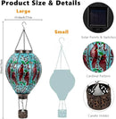 DREAMSOUL Cardinal Large Solar Hot Air Balloon Lantern with Flame, Glass Hanging Solar Lanterns Outdoor Waterproof for Garden Yard Patio Decor by GreenHaven Gardens